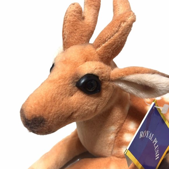 Royal Plush Deer Realistic Stuffed Animal Plush 11x8in Doe Antlers Fawn Easter - Picture 3 of 12